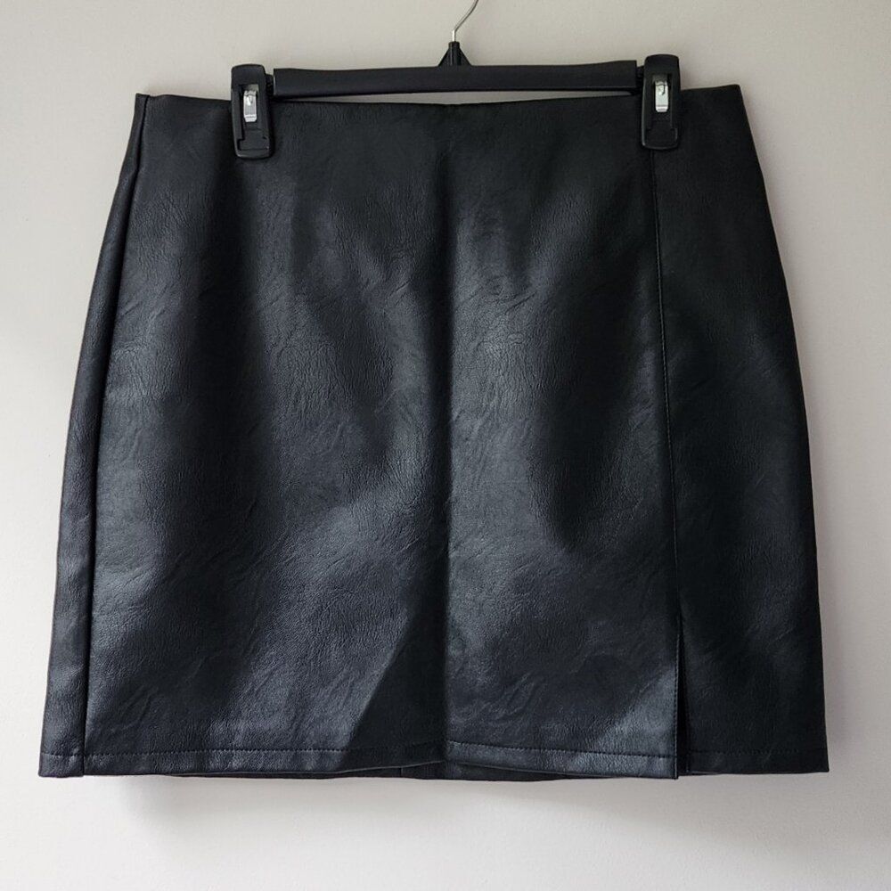 Topshop Faux Leather Mini Skirt | Women's Size 10 | Black |